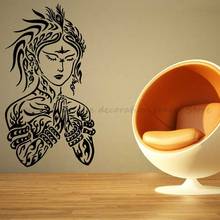 Girl tattoo beautiful Namaste yoga vinyl decal home interior decoration yoga studio wall art decoration sticker mural  YJ29 2024 - buy cheap