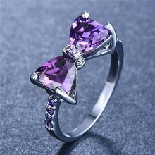 Новые модные Австрийские кристаллы, кольца золотого цвета, кольцо с бантом на палец, обручальное кольцо с кубическим цирконием для женщин, оптовая продажа 2024 - купить недорого