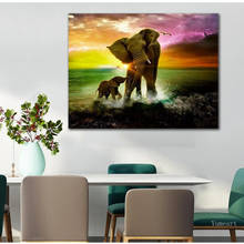 Creatvely Modern Wall Art Elephant In The Sea Picture Prints Animal Posters Canvas Art Painting Artwork Home Office Wall Decor 2024 - buy cheap