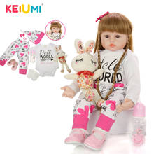 KEIUMI Princess 24" Reborn Dolls Soft Silicone Baby Reborn Babies Doll Toy Girl Playmates 60 cm DIY Boneca For Birthday Surprise 2024 - buy cheap
