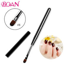 BQAN 10 Pcs/Lot #8 Oval Hair UV Gel Polish Nail Brush Nail Painting Pen Wood Handle with Cap Manicure Art Nail Tool Nylon Hair 2024 - buy cheap