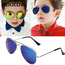 HOOLDW Classic Kids Sunglasses Fashion Boys Colorful Mirror Children Sun Glasses Metal Frame Girls Outdoors Goggle Glasses UV400 2024 - купить недорого