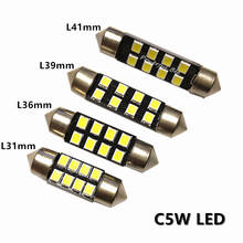 2 x Black board C5W 4W power 2835SMD white LED car interior dome reading bulb L31-36-39-41mm auto license plate signal lights 2024 - buy cheap