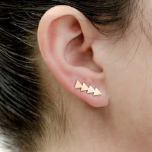 925 sterling silver gold earrings for women triangle four row geometric ear clip earrings jewelry accessories Earing Girl Gifts 2024 - buy cheap