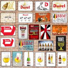 Pôster de parede de cerveja belga, pub, cozinha, restaurante, arte caseira, decoração, vintage, pôster de ferro quadros DU-6765B 2024 - compre barato