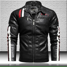 Chaquetas de cuero para motociclista para hombre, chaqueta Bomber con bordado, abrigo de piel sintética, 2021 2024 - compra barato