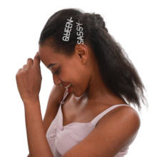 Grampos de cabelo tipo grampo, acessórios para cabelo com letras de cristal 2024 - compre barato