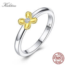 Dazzling Golden Flower Ring Women Finger Sterling 925 Silver Rings CZ Flower Charm for Woman Silver Ring Jewelry Luxury KLTR0152 2024 - buy cheap