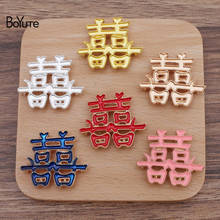 BoYuTe (20 Pieces/Lot) 30*36MM Enamel Chinese Character Xi with 6 Loops at Back Handmade DIY Alloy Jewelry Materials 2024 - buy cheap