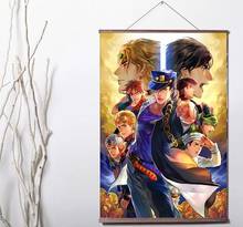 Lote estilo jojos aventura bizarra ação japonês anime arte tela impressão cartaz pintura com madeira sólida pendurado rolo 2024 - compre barato