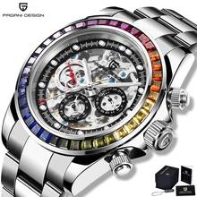 PAGANI DESIGN Fashion Brand Automatic Mechanical Men's Watch Business Stainless Steel Waterproof Wristwatch Rainbow Luxury Watch 2022 - buy cheap