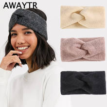 AWAYTR Woolen Cross Cross Top Knot Elastic Hair Bands for Women Soft Solid Color Turban Headbands Women Girls Hair Accessories 2024 - buy cheap