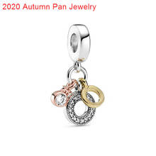 NOVO! 2020 outono 925 contas de prata esterlina coração o pendente balançar charme caber pandora original pulseiras feminino presente estudante diy 2024 - compre barato