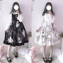 Chinese style han element sweet lolita dress vintage frog lace cute printing victorian dress kawaii girl gothic lolita jsk loli 2024 - buy cheap