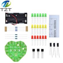 Piezas de lámpara LED circulante en forma de corazón, linterna de producción electrónica DIY, kit de laboratorio electrónico para estudiantes, rojo, amarillo y verde 2024 - compra barato