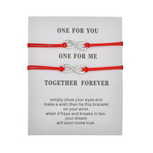 2Pcs/Set Together Forever Love Infinity Bracelet for Lovers Red String Couple Bracelets Women Men's Wish Jewelry Gift 2024 - buy cheap