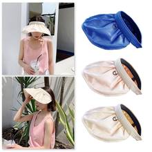 Sun Hats Sun Visor Hat Sun Hats For Women With Big Heads Beach Hat Summer Uv Protection Korean Shell Hat 2024 - buy cheap