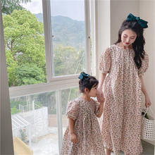 Vestidos a juego para madre e hija, ropa para madre e hija, vestido de algodón Floral a juego 2024 - compra barato