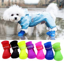 Dog Rain Shoes For Pet Portable Anti Slip Rubber Booties Cat Puppy Silicone Waterproof Rain Shoes Candy Color 4pcs/lot 2024 - buy cheap