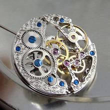 Reloj con movimiento tallado, 17 joyas, 6497, cuerpo completo de mano esqueleto, bobinado, mecánico, piezas de reparación de reloj ETA 6497 2024 - compra barato