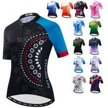 Weimostar-camiseta feminina para ciclismo, 2021, verão, roupas para bicicleta, maillot, manga curta, mtb, camiseta para meninas, azul, preta 2024 - compre barato