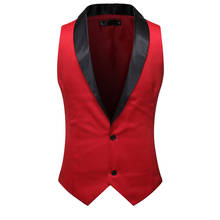 Мужской красный костюм для ночного клуба, повседневный Свободный Топ с v-образным вырезом, мужской жилет без рукавов, жилет размера плюс, верхняя одежда, вечерние костюмы для клуба 2024 - купить недорого