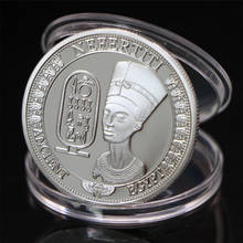 Egypt Cleopatra  Silver/Gold Plated Egyptian Queen Nefertiti Commemorative Coin Tourism Gift Medals Coins Decorating Gifts 2024 - buy cheap