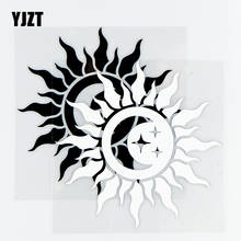 Yjzt adesivo personalidade automotiva 13.6x13.6cm sol lua e estrelas decalques vinil decoração arte preto/prata 10a-0593 2024 - compre barato