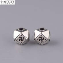 Handcrafted 100% 925 Silver Fengshui Wanzi  Symbol Bead Buddhist Wanzi Symbol Bead Good Luck Bead DIY Jewelry Findings 2024 - buy cheap