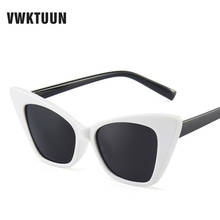 Vwktuun óculos de sol de gatinho uv400, óculos escuros para mulheres branco preto dirigir cor gelatinosa óculos de sol para mulheres 2024 - compre barato