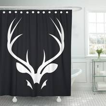 Deer Antler in Black Animal Antelope Canyon Ebony Shower Curtain Waterproof Polyester Fabric 72 x 72 Inches Set with Hooks 2024 - buy cheap