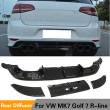 Rear Bumper Diffuser Lip Spoiler for Volkswagen VW GOLF 7 VII MK7 R LINE 2014 - 2017 Carbon Fiber Rear Diffuser Spoiler FRP 2024 - buy cheap