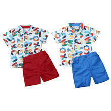 Conjunto de roupas para crianças de 1 a 6 anos, roupas masculinas para bebês meninos estampadas de cavalheiro, camiseta, shorts, calças, roupa formal 2024 - compre barato