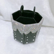 Rotatable Bottom Cosmetic Box Brush Holder Sparkling Rhinestone Makeup Storage Organizer Stationery Remote Control Storage Box 2024 - buy cheap