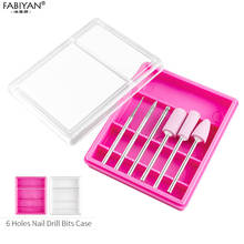 Nail Art Acrylic Holder 6 Holes Drill-Bit Storage Case Manicure Empty Organizer Exhibition Container Stand Display Box Tool 2024 - buy cheap
