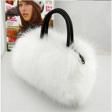 Lady Girl Pretty Cute Faux Rabbit Fur Handbag Shoulder Messenger Bag Tote Fashion Women Long Fur Grass Handbag Bolsa Feminina 2024 - buy cheap