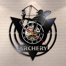 Archery Logo Shoot Bow Target Vinyl Record Wall Clock Archer Gift Arrows In The Hands Of Warriors Archery Bow Archery Wall Clock 2024 - buy cheap