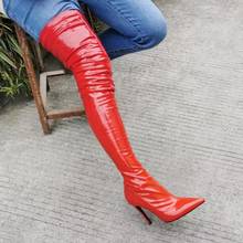 BERZIMER Sexy Women Thigh High Boots Cosplay Stretchy Elastic High Heels Boots Zapatos Mujer Shoes Woman Large Size 37 43 45 47 2024 - buy cheap
