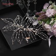 TOPQUEEN HP255 Luxury Crystal Tiara Sliver Beading Wedding Hair Vine Rhinestone Headband Bridal Headpieces Women Head Jewelry 2024 - buy cheap