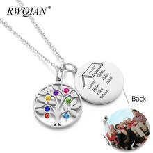 Tree of Life Personalized Name Photo Necklace Custom Birthstone Family Tree Pendant Necklace Women Gold Stainless Steel Choker 2024 - buy cheap
