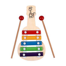 Guitarra em forma de mini xilofone de madeira brinquedo criança educacional instrumentos musicais 2024 - compre barato