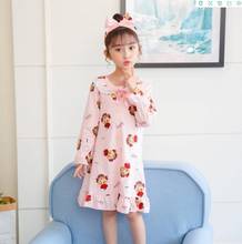 New Cotton Nightdress Little Teen Girl Pajamas Dresses Children Cartoon Summer Nightgown Home Clothes Kids Sleepwear Gecelik 2024 - buy cheap