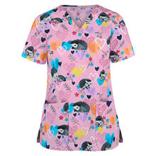 Pandas Printing Scrub Uniform Women Beauty And Health Scrubs Tops Beauty Salon Work Uniform Pet Shop Scrubs Tops Workwear A50 2024 - buy cheap