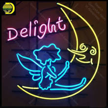 Neon Sign for Delight moon angel Neon Bulb sign handcraft gifts hotel neon signboard wall lights anuncio luminos Restraunt taver 2024 - buy cheap