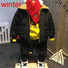 Baby Boys Clothes Sets Winter Fashion Boys Winter Vest, Thickened Sweater, Thickened Jeans Baby Boys Clothes Kids Suit 2-6years 2024 - buy cheap