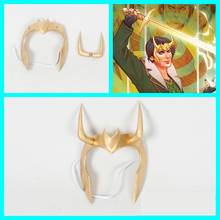 New Loki Laufeyson Loki Odinson Cosplay Horns Mask Golden Helmet  Horns Headwear Hairwear Cosplay Props Accessories Halloween 2024 - buy cheap