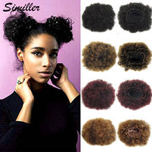 Similler Synthetic Curly Chignon Short Elastic Drawstring Ponytail Puff African American Afro Hair Bun Extension with Clips 2024 - buy cheap