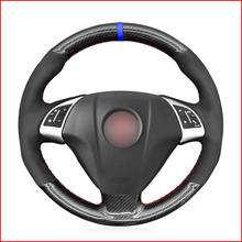 MEWANT-cubierta de fibra de carbono PU para volante de coche, accesorio para Fiat Grande Punto Bravo Linea 2007-2019 Qubo Doblo Opel Combo Vauxhall Combo 2024 - compra barato