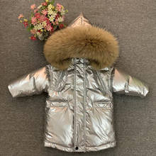 Baby Kids Children Down Jacket Thick Coat Winter Boys and Girls Natural Large Fur Collar 2024 - buy cheap