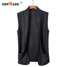 Covrlge Men Cardigan New Arrival Brand Men's Clothing Outwear Slim Vest Sleeveless Sweater Fashion Casual Streetwear MWB029 2024 - buy cheap